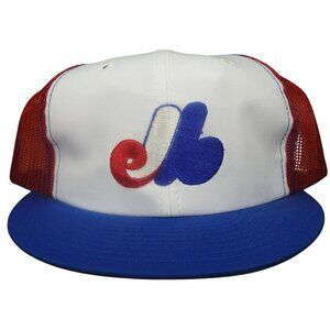 NWT Vintage 80s Montreal Expos SPC Supercap Mesh Snapback Hat Cap